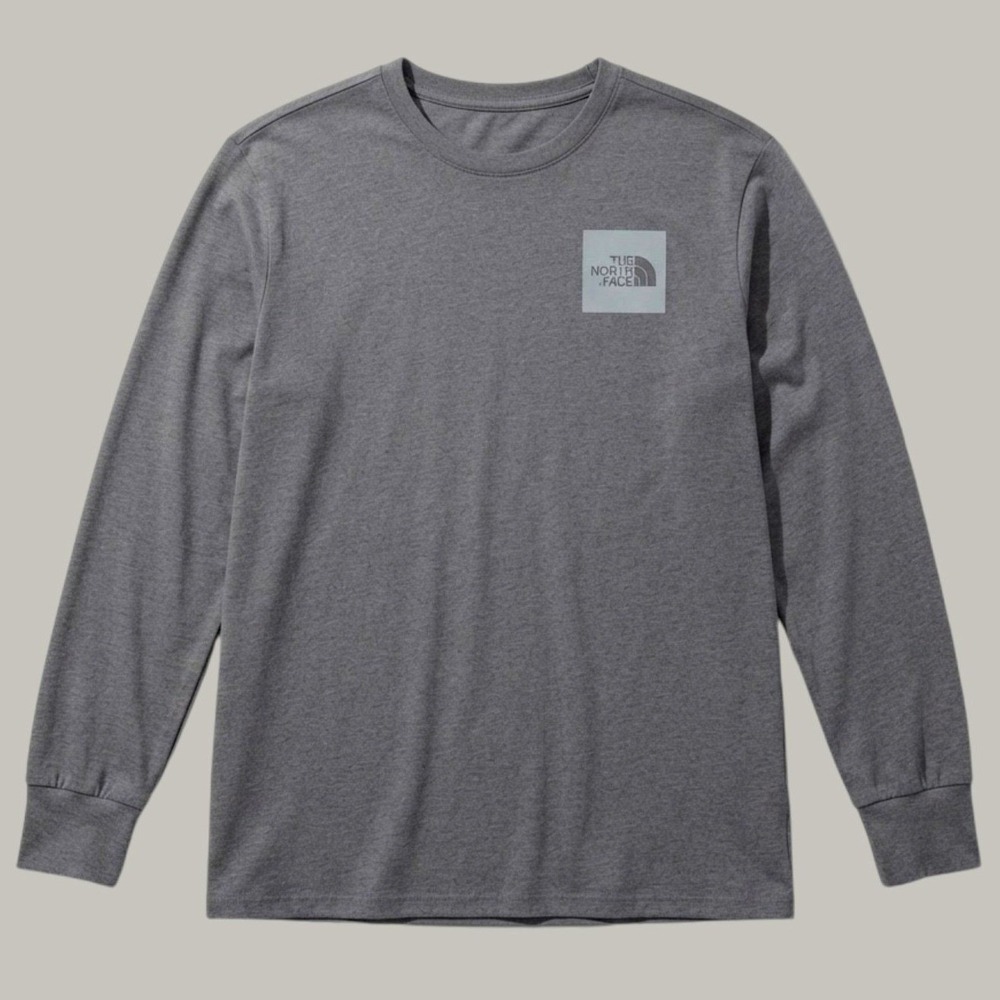 The North Face Long Sleeve Graphic T-Shirt Relaxed Fit Grey w/Logo Womens XL